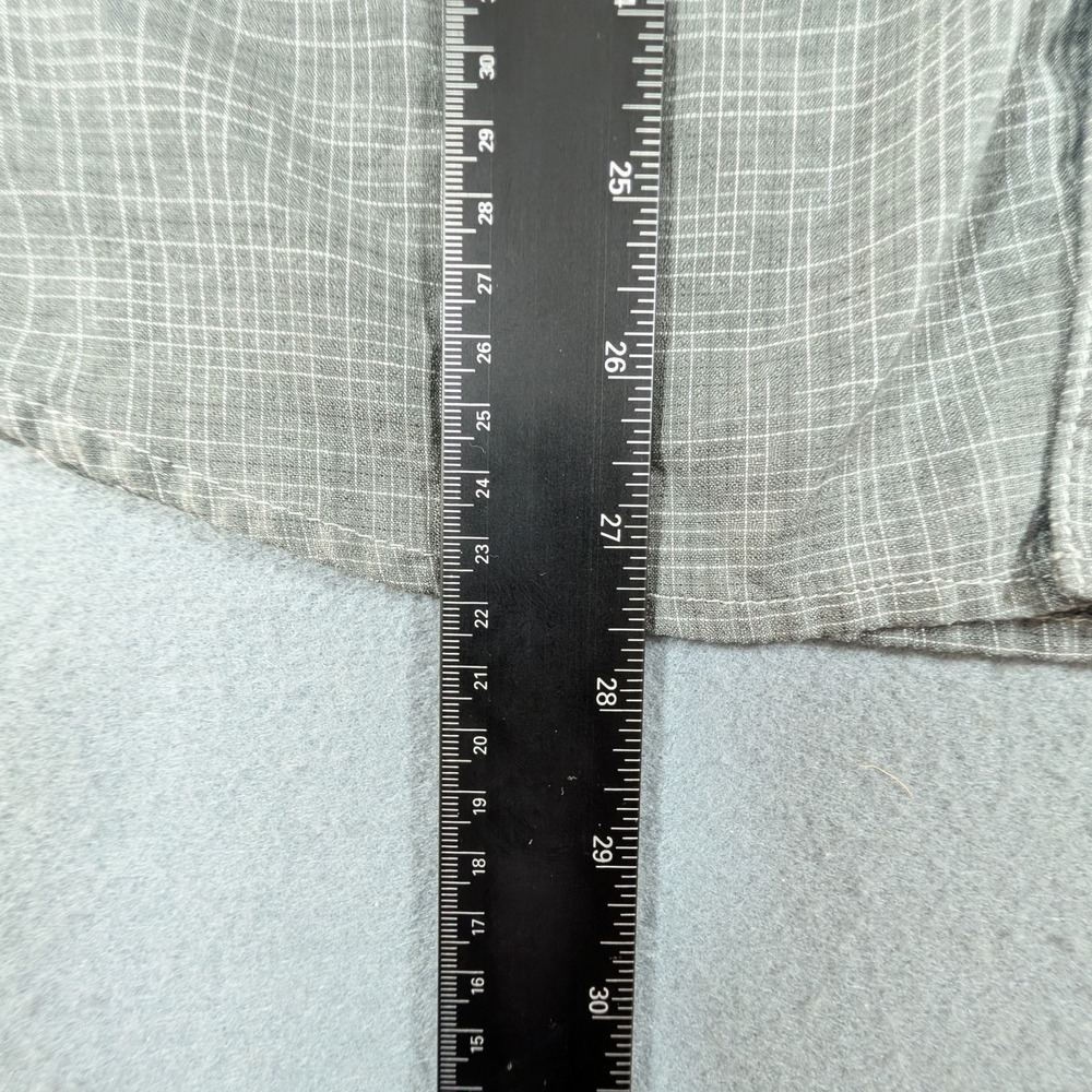 Kuhl Button Down Shirt Mens Small Grey Tapered Fit Short‎ Sleeve Grid Pattern - Picture 5 of 8